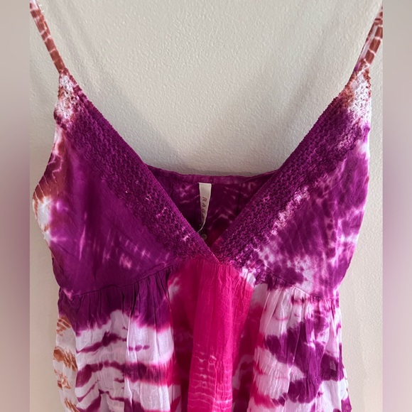 Raga Anthropologie Crochet Tie Dye Babydoll Dress/Tunic Top NWT Small - Picture 4 of 9